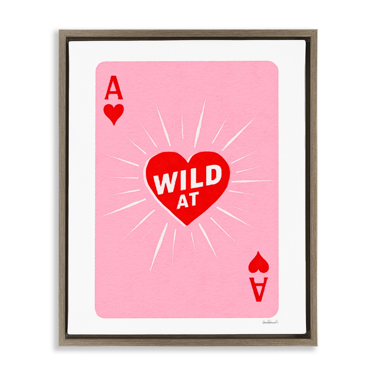 Stupell Industries Wild At Heart Card Floating Frame, design by Amanda Greenwood